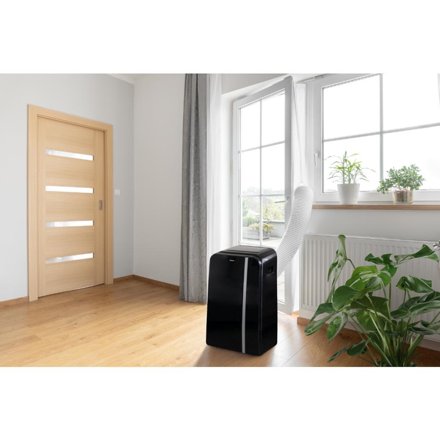 Sencor - Έξυπνο φορητό κλιματιστικό 3σε1, με πλήρη αξεσουάρ 1450W/230V 12000 BTU Wi-Fi μαύρο + τηλεχειριστήριο