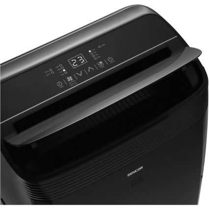 Sencor - Έξυπνο φορητό κλιματιστικό 4 σε 1 με πλήρη εξαρτήματα 900W/230V 9000 BTU Wi-Fi μαύρο + τηλεχειριστήριο