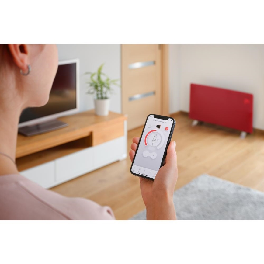 Sencor - Έξυπνος ηλεκτρικός θερμαντήρας/κονβεκτόρας 1200/2400W/230V IP24 Wi-Fi κόκκινος