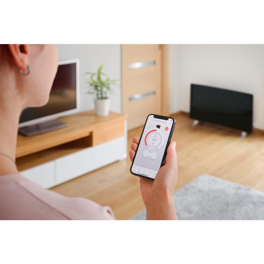 Sencor - Έξυπνος ηλεκτρικός θερμαντήρας/κονβέκτορας 1200/2400W/230V IP24 Wi-Fi μαύρος