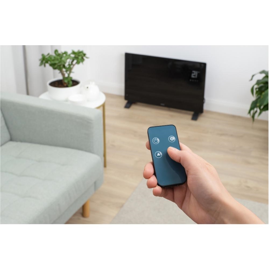 Sencor - Έξυπνος ηλεκτρικός θερμαντήρας/κονβέκτορας 2000W/230V IP24 Wi‑Fi μαύρος + τηλεχειριστήριο