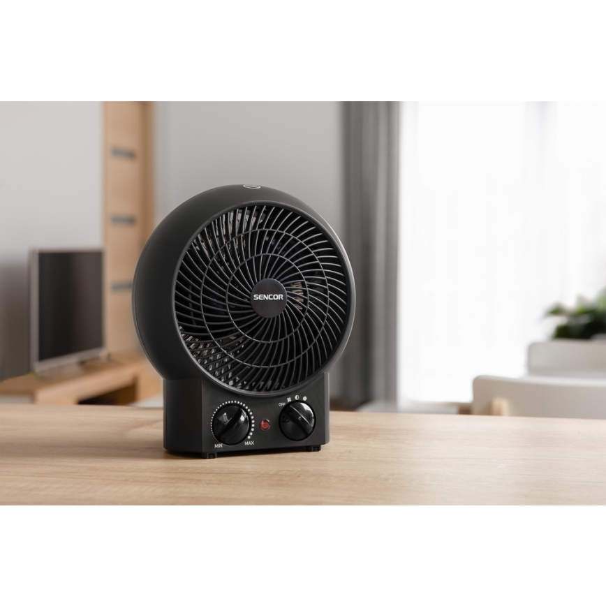 Sencor - Αερόθερμο 1200/2000W/230V μαύρο
