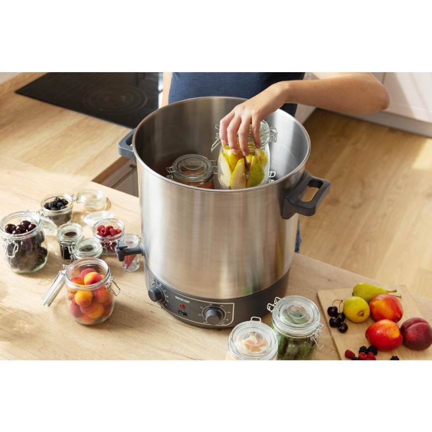Sencor - Βραστήρας κονσερβοποίησης 27 l 1800W/230V ανοξείδωτο/γκρι