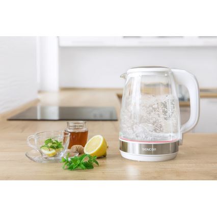Sencor - Βραστήρας με θερμορύθμιση 2 l 2200W/230V λευκό