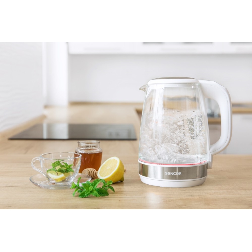 Sencor - Βραστήρας με θερμορύθμιση 2 l 2200W/230V λευκό