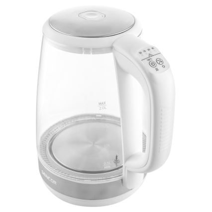Sencor - Βραστήρας με θερμορύθμιση 2 l 2200W/230V λευκό