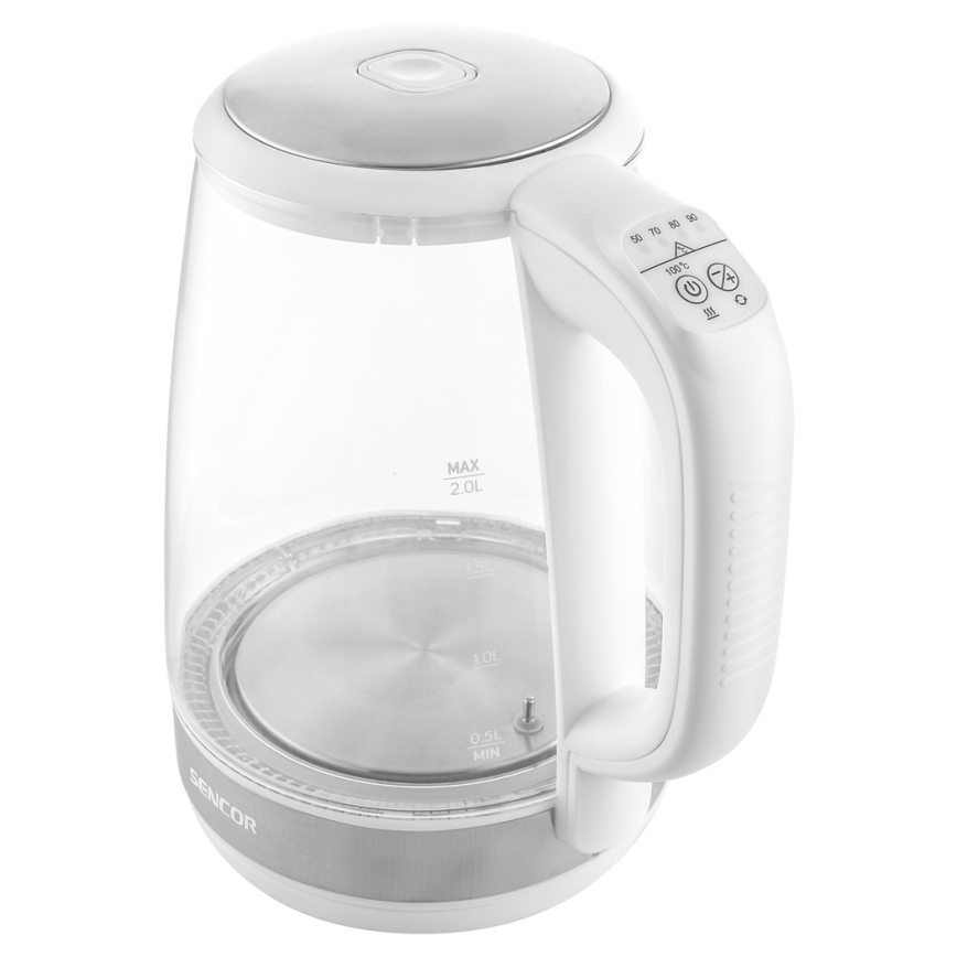 Sencor - Βραστήρας με θερμορύθμιση 2 l 2200W/230V λευκό