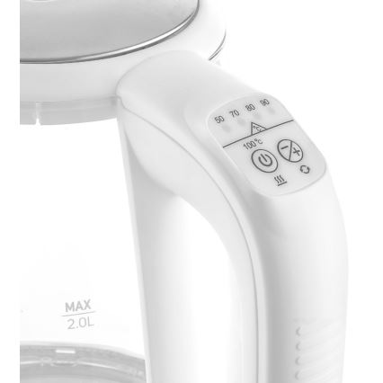 Sencor - Βραστήρας με θερμορύθμιση 2 l 2200W/230V λευκό