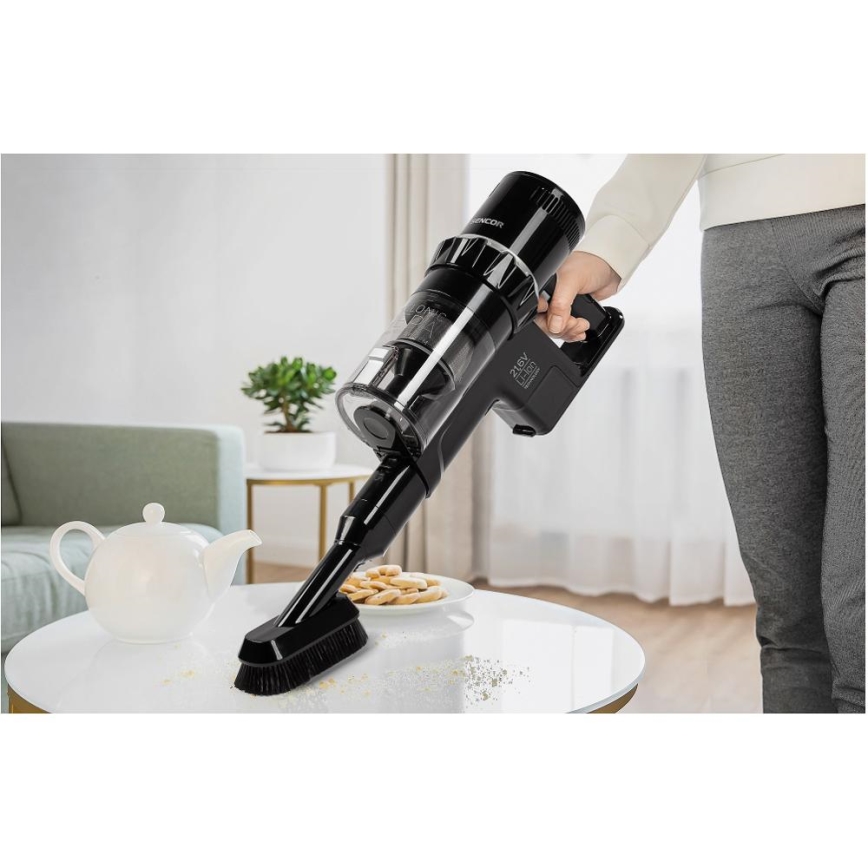 Sencor - Επαναφορτιζόμενη Σκούπα Stick 2σε1 250W/2200 mAh μαύρο