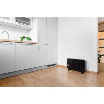 Sencor - Ηλεκτρικός θερμοπομπός 750/1250/2000W/230V θερμοστάτης IP24 μαύρο