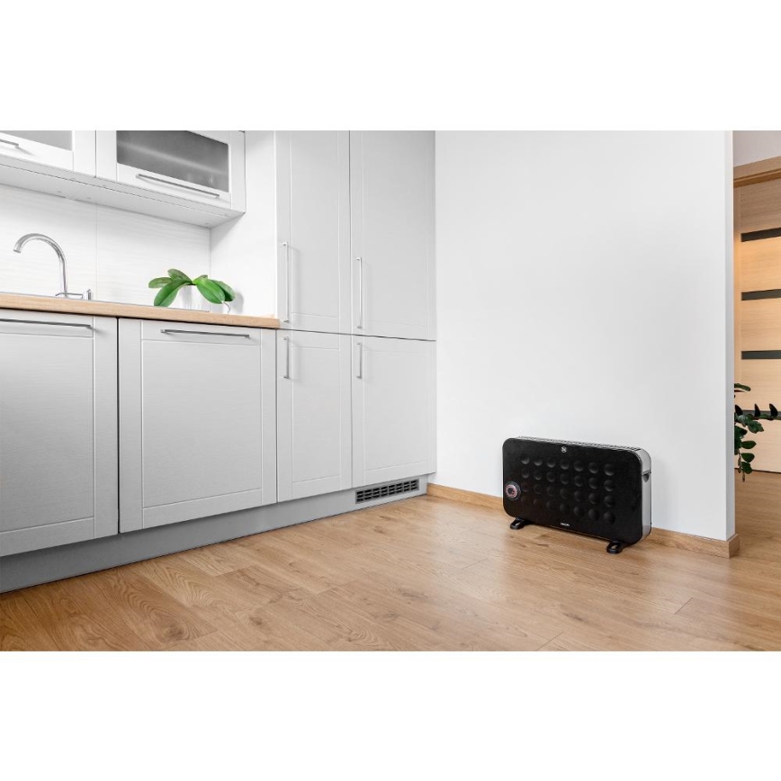 Sencor - Ηλεκτρικός θερμοπομπός 750/1250/2000W/230V θερμοστάτης IP24 μαύρο
