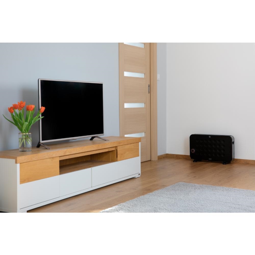 Sencor - Ηλεκτρικός θερμοπομπός 750/1250/2000W/230V θερμοστάτης IP24 μαύρο