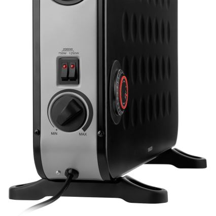Sencor - Ηλεκτρικός θερμοπομπός 750/1250/2000W/230V θερμοστάτης IP24 μαύρο