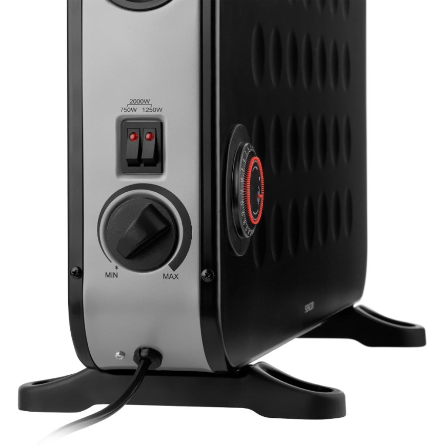 Sencor - Ηλεκτρικός θερμοπομπός 750/1250/2000W/230V θερμοστάτης IP24 μαύρο