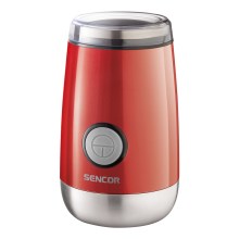 Sencor - Ηλεκτρικός μύλος καφέ 60 g 150W/230V κόκκινο/χρώμιο