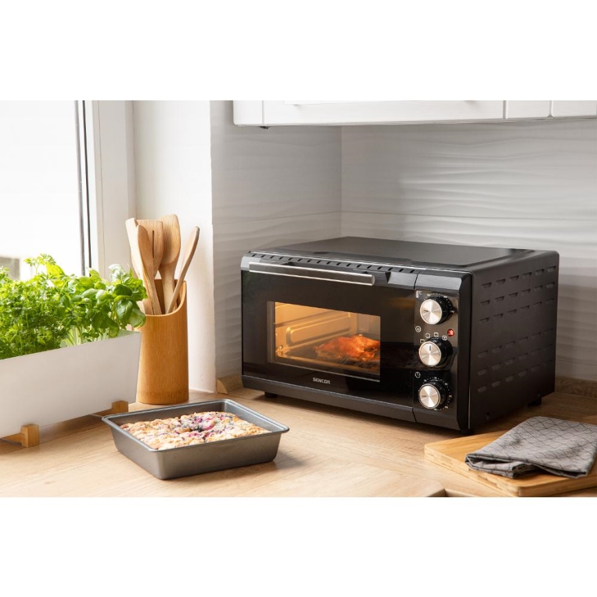 Sencor - Ηλεκτρικός φούρνος 20 l 1650W/230V μαύρο