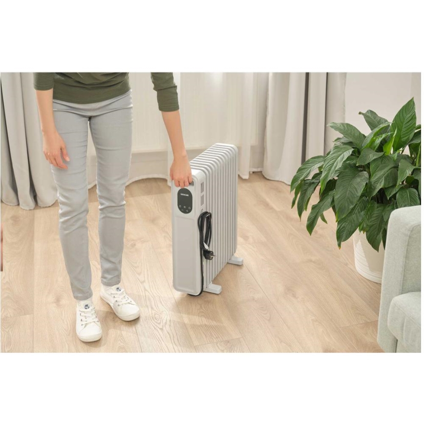 Sencor - Θερμαντήρας λαδιού με 13 στοιχεία 1000/2500W/230V, λευκός + τηλεχειριστήριο