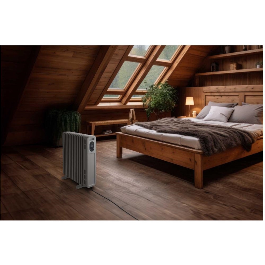 Sencor - Θερμαντήρας λαδιού με 13 στοιχεία 1000/2500W/230V, λευκός + τηλεχειριστήριο