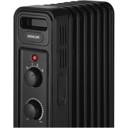 Sencor - Θερμαντήρας λαδιού με 7 φέτες 600/900/1500W/230V μαύρο