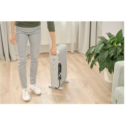 Sencor - Θερμαντήρας λαδιού με 9 φέτες 800/1200/2000W/230V λευκό