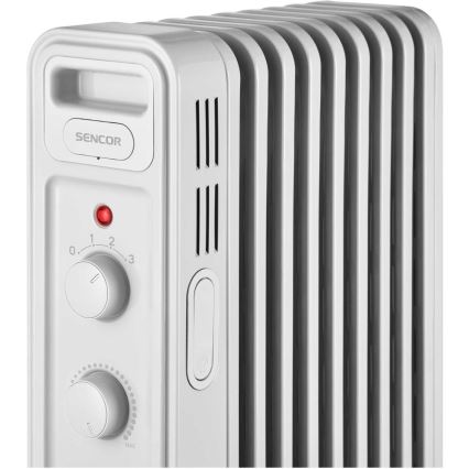 Sencor - Θερμαντήρας λαδιού με 9 φέτες 800/1200/2000W/230V λευκό