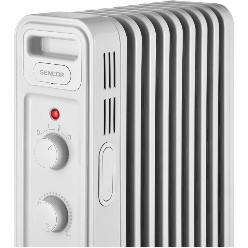 Sencor - Θερμαντήρας λαδιού με 9 φέτες 800/1200/2000W/230V λευκό