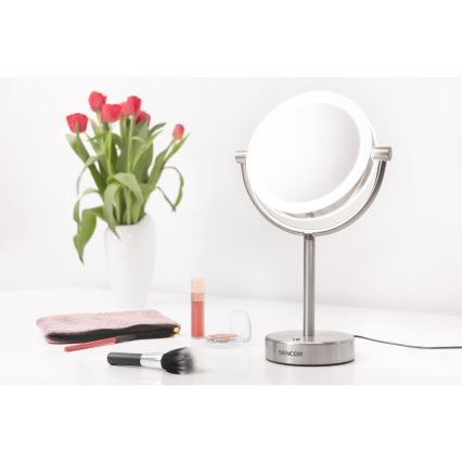 Sencor - Καθρέφτης μακιγιάζ με οπίσθιο φωτισμό LED LED/5W/230V ανοξείδωτο ατσάλι