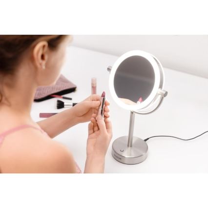 Sencor - Καθρέφτης μακιγιάζ με οπίσθιο φωτισμό LED LED/5W/230V ανοξείδωτο ατσάλι