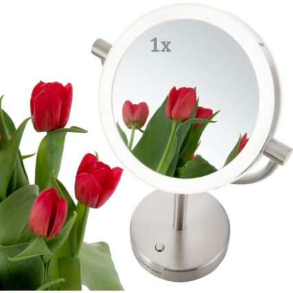 Sencor - Καθρέφτης μακιγιάζ με οπίσθιο φωτισμό LED LED/5W/230V ανοξείδωτο ατσάλι