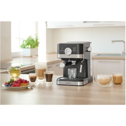 Sencor - Καφετιέρα πίεσης espresso 1050W/230V μαύρο/ματ χρώμιο