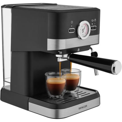 Sencor - Καφετιέρα πίεσης espresso 1050W/230V μαύρο/ματ χρώμιο