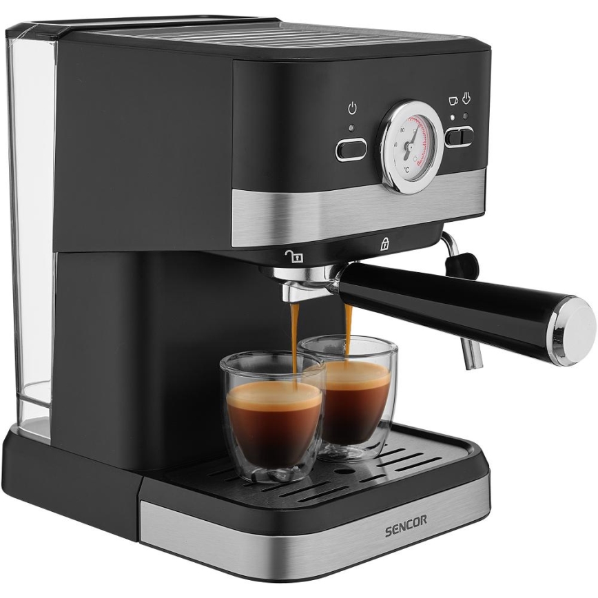 Sencor - Καφετιέρα πίεσης espresso 1050W/230V μαύρο/ματ χρώμιο