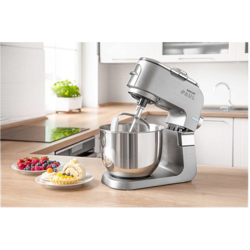 Sencor - Κουζινομηχανή με ανοξείδωτο μπολ 1700W/230V ματ χρώμιο