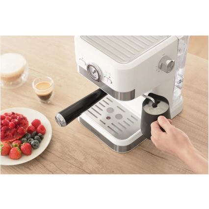 Sencor - Μηχανή εσπρέσο με μοχλό 1050W/230V λευκή/ματ χρώμιο