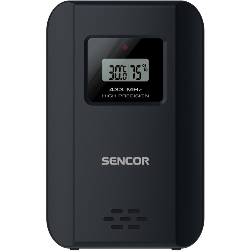 Sencor - Μετεωρολογικός σταθμός με έγχρωμη οθόνη LCD και ρολόι ξυπνητήρι 3xAAA + 2x AA μαύρο
