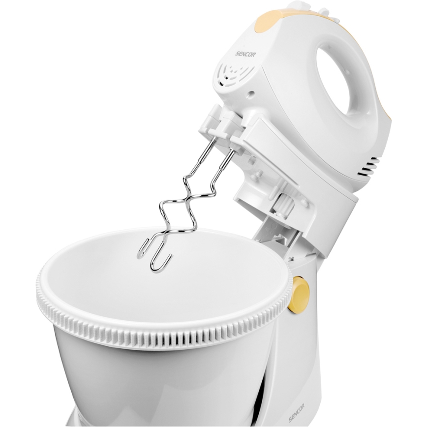Sencor - Μίξερ χειρός με περιστρεφόμενο μπολ 500W/230V λευκό