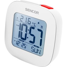 Sencor - Ξυπνητήρι με οθόνη LCD και θερμόμετρο 2xAAA λευκό