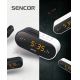 Sencor - Ραδιόφωνο ξυπνητήρι με οθόνη LED και προτζέκτορα 5W/230V μαύρο