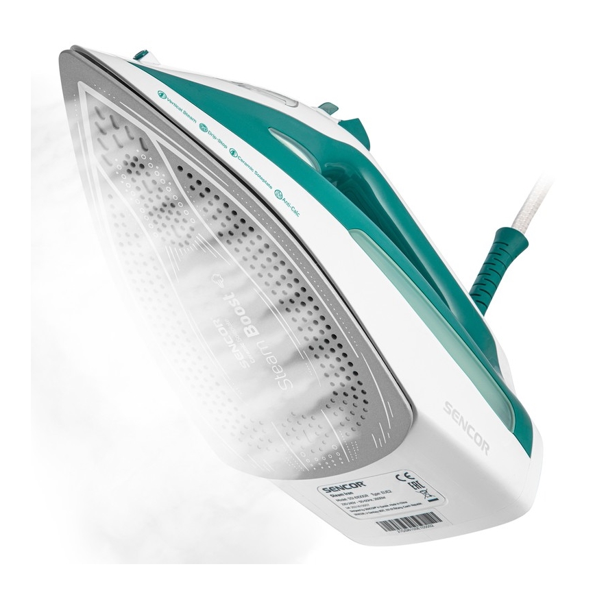 Sencor - Σίδερο ατμού 2600W/230V τυρκουάζ/λευκό