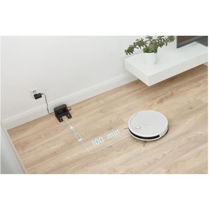 Sencor - Σκούπα ρομπότ με ένα mop 2σε1 28W/2600 mAh Wi-Fi λευκό + τηλεχειριστήριο