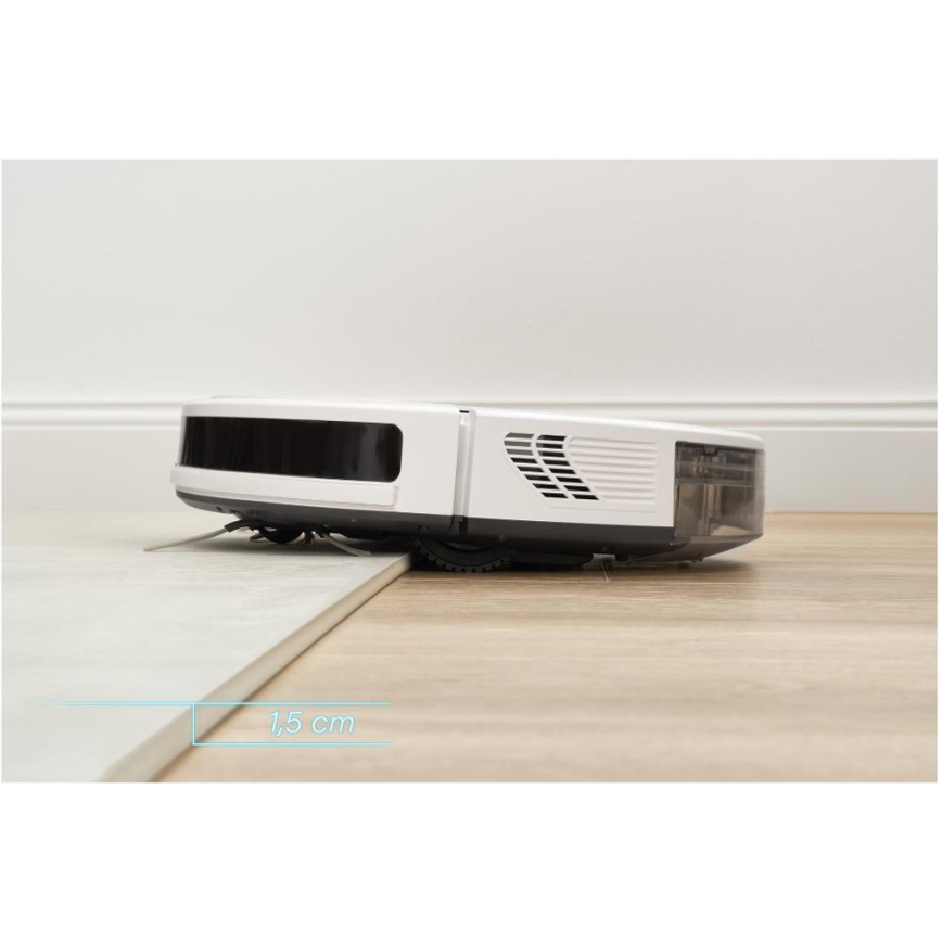 Sencor - Σκούπα ρομπότ με ένα mop 2σε1 28W/2600 mAh Wi-Fi λευκό + τηλεχειριστήριο