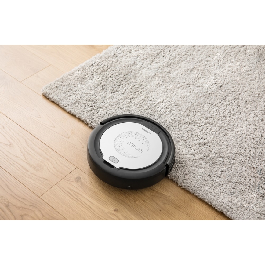 Sencor - Σκούπα ρομπότ με σφουγγαρίστρα 2σε1 15W/14,4V 1500 mAh μαύρο