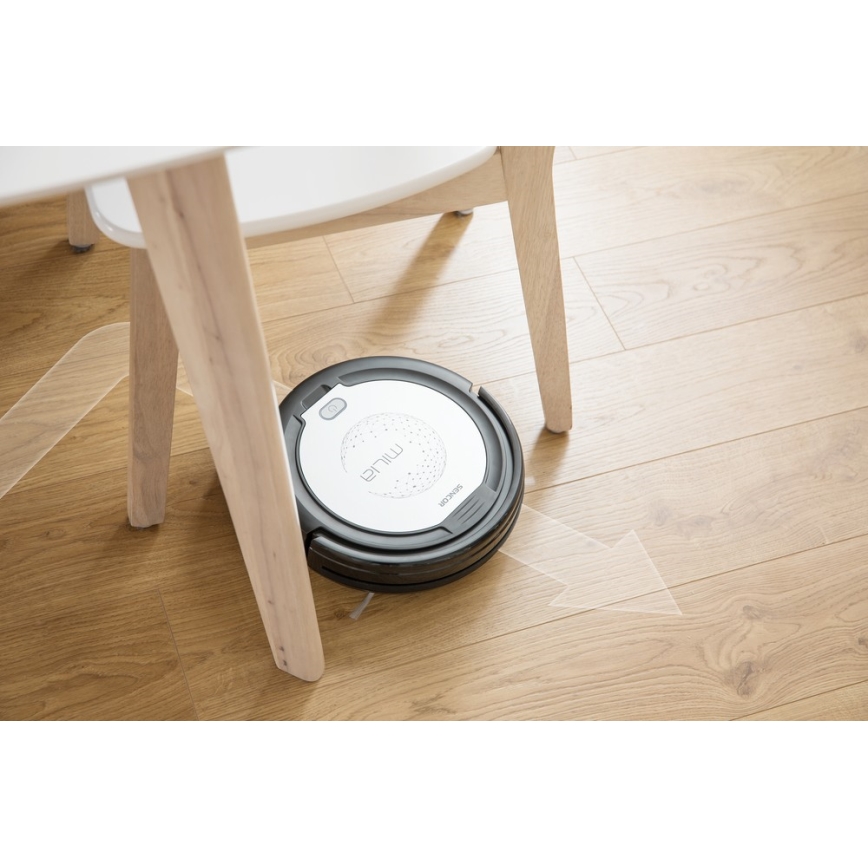 Sencor - Σκούπα ρομπότ με σφουγγαρίστρα 2σε1 15W/14,4V 1500 mAh μαύρο