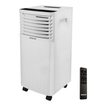 Sencor - Φορητό κλιματιστικό με οθόνη LCD 3 σε 1 930W/230V 7000 BTU Wi-Fi λευκό + τηλεχειριστήριο