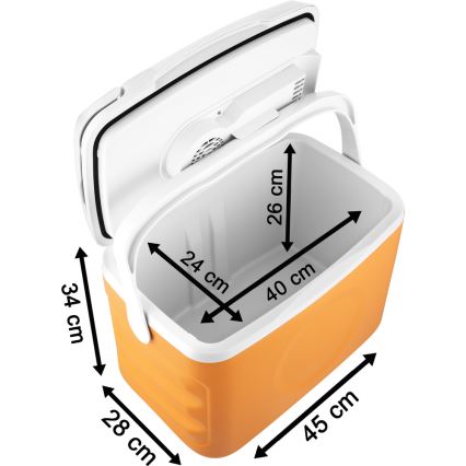 Sencor - Φορητό ψυγείο 22 l 45W/12V πορτοκαλί/λευκό