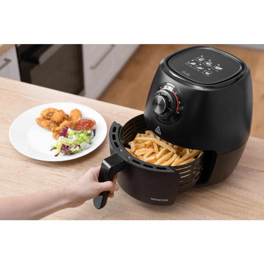 Sencor - Φριτέζα θερμού αέρα 3,5 l 1300W/230V μαύρο