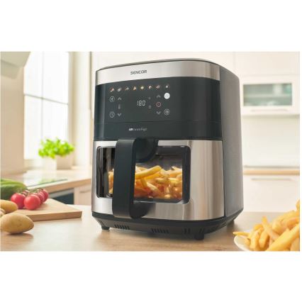 Sencor - Φριτέζα θερμού αέρα 9 l 1700W/230V μαύρο/ματ χρώμιο