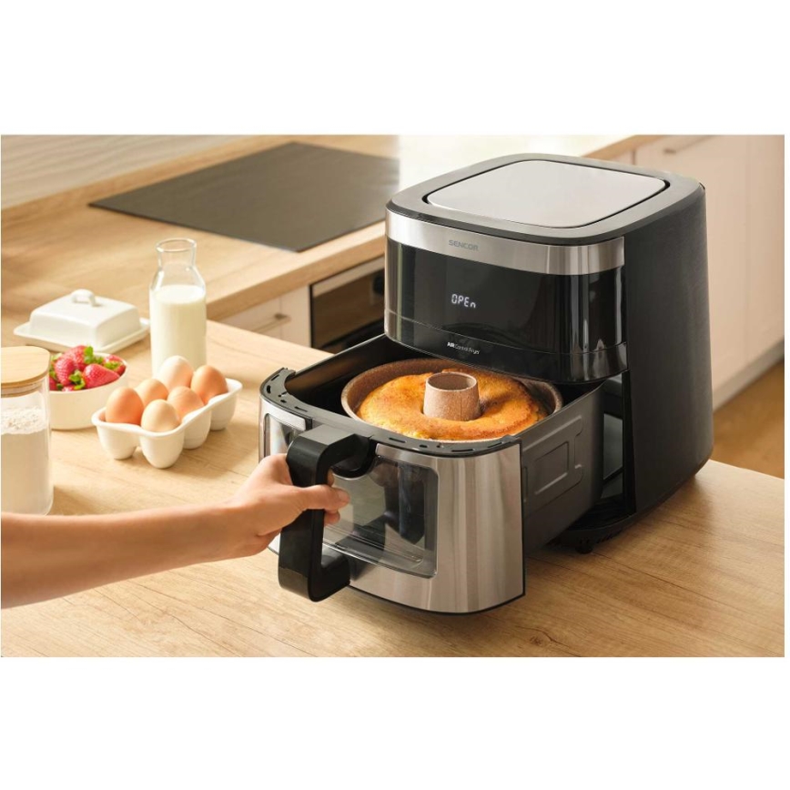 Sencor - Φριτέζα θερμού αέρα 9 l 1700W/230V μαύρο/ματ χρώμιο