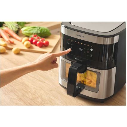 Sencor - Φριτέζα θερμού αέρα 9 l 1700W/230V μαύρο/ματ χρώμιο