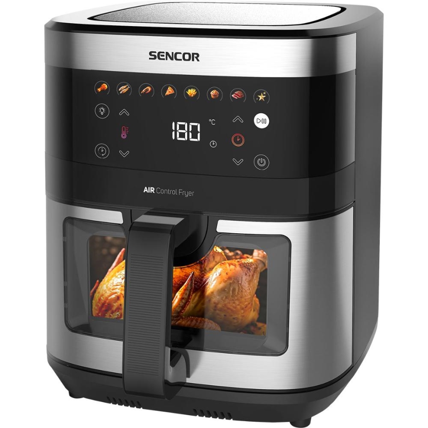 Sencor - Φριτέζα θερμού αέρα 9 l 1700W/230V μαύρο/ματ χρώμιο